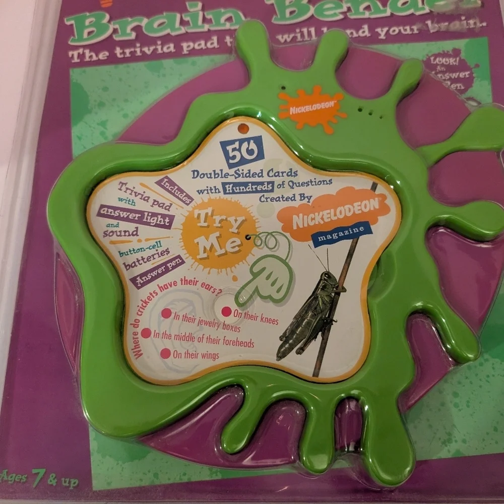 Vintage 1995 Nickelodeon Brain Bender Trivia - Still In Original Packaging
